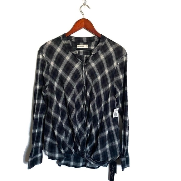 NWT Blank NYC Plaid Draped Long Sleeve - Picture 2 of 6